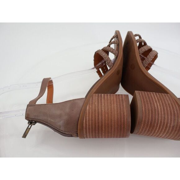 Lucky Brand Tasmina Women's Leather Ankle Strap Block Heel Brown Size 10M - Picture 7 of 12